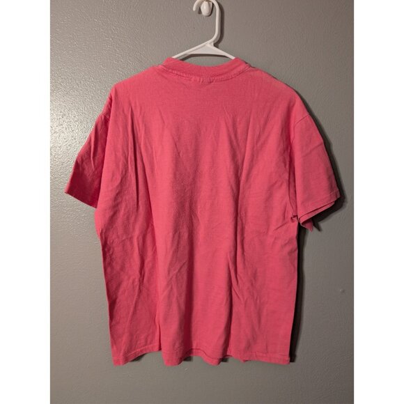 Vintage 1995 Hanes Beefy-T Shirt Men's L (Fits Unisex) Pink Nature Glitter... - Picture 2 of 7
